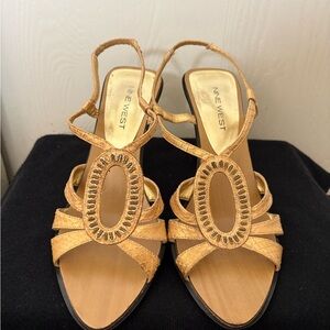 Nine West Gold Strappy Heels